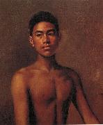 Hubert Vos Iokepa, Hawaiian Fisher Boy France oil painting artist